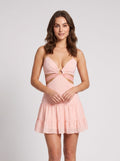 Blushing Pink Chiffon A-Line Short Dress