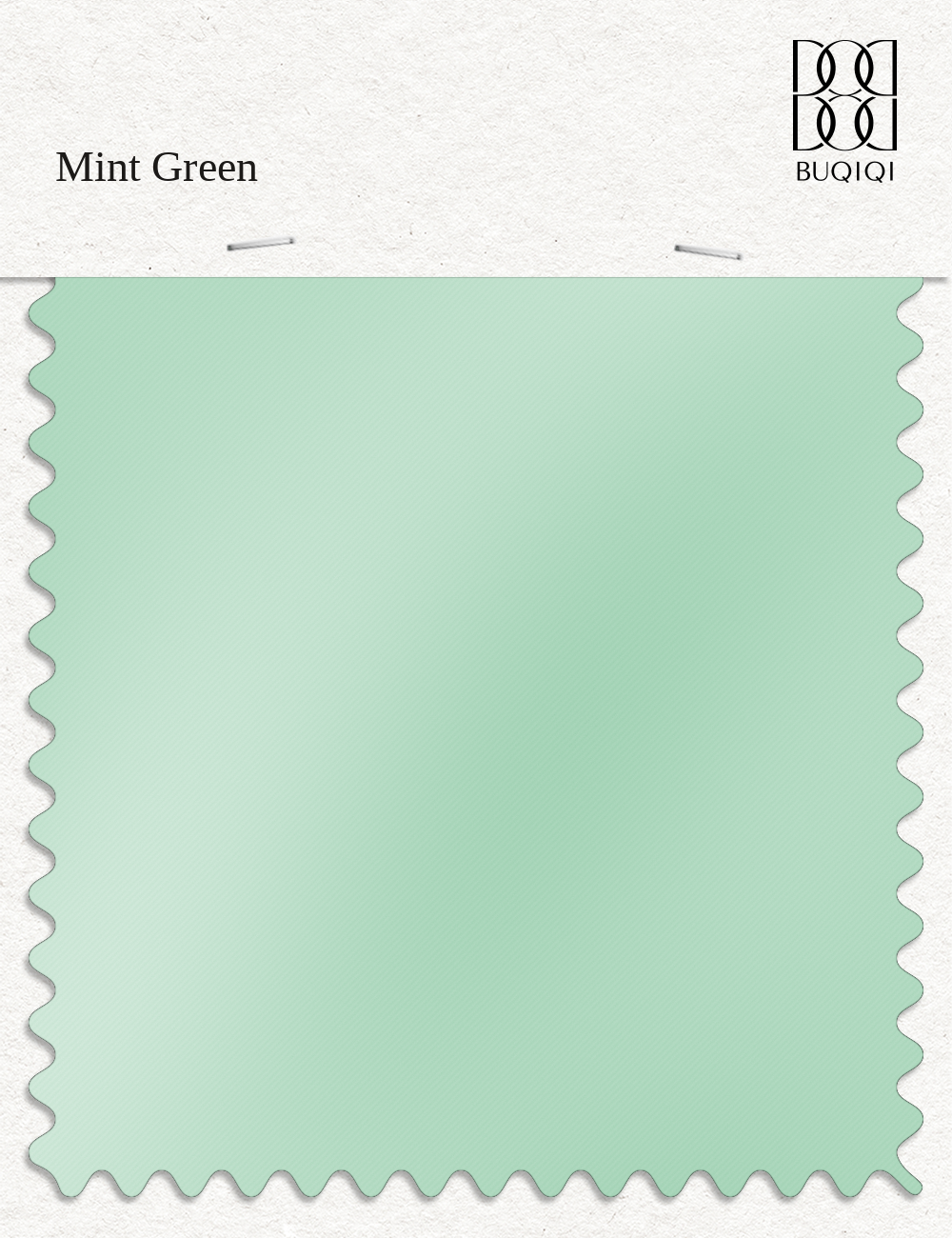 BUQIQI  Fabric Color Swatches -Mint Green