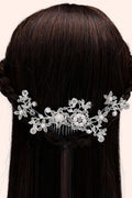 Silver Floral Pearl Bridal Hair Set Flower Hair Comb and Hair Pins Wedding Hair Jewelry