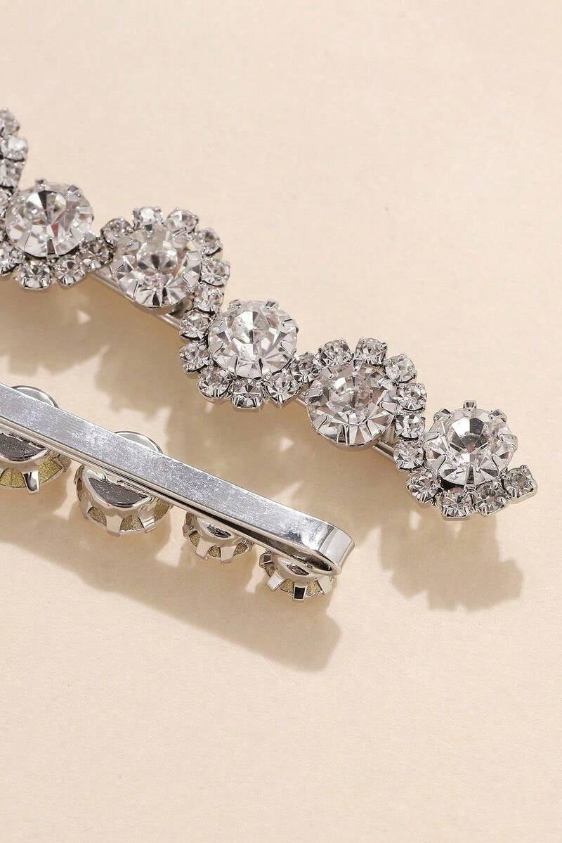Silver Rhinestone Flower Bobby Pins Crystal Bridal Hair Pins