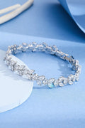 Silver Marquise Cut CZ Leaf Vine Tennis Bracelet Sparkling Wedding Bridal Wrist Jewelry