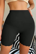 High Waist Wavy Hem Anti Chafing Butt Lifting Slip Shorts