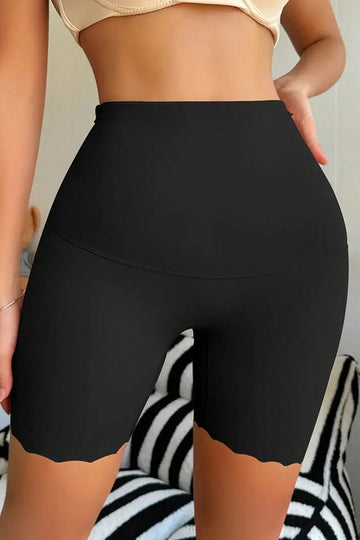 High Waist Wavy Hem Anti Chafing Butt Lifting Slip Shorts