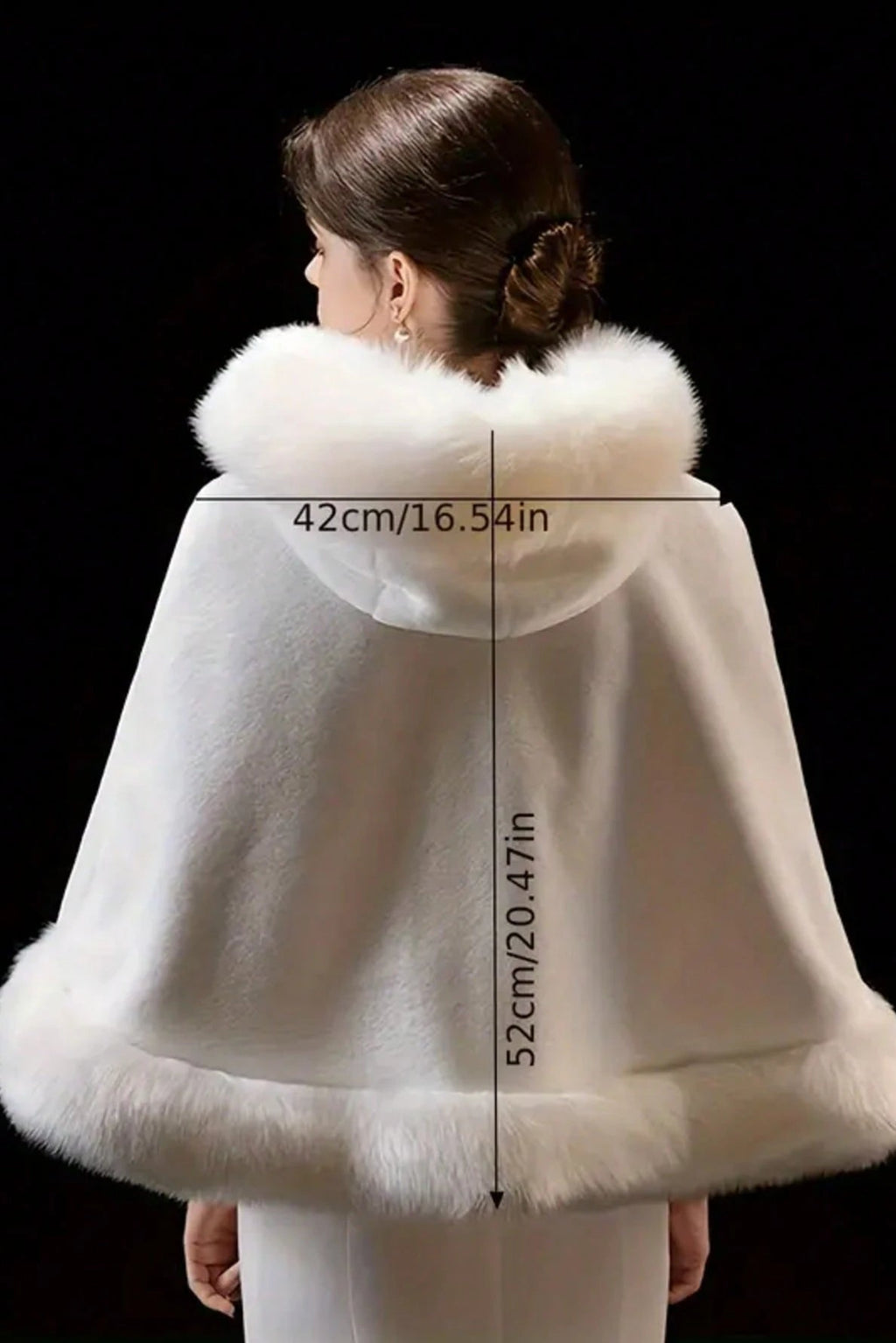 Hooded Faux Fur Cape Winter Bridal Wedding Cloak