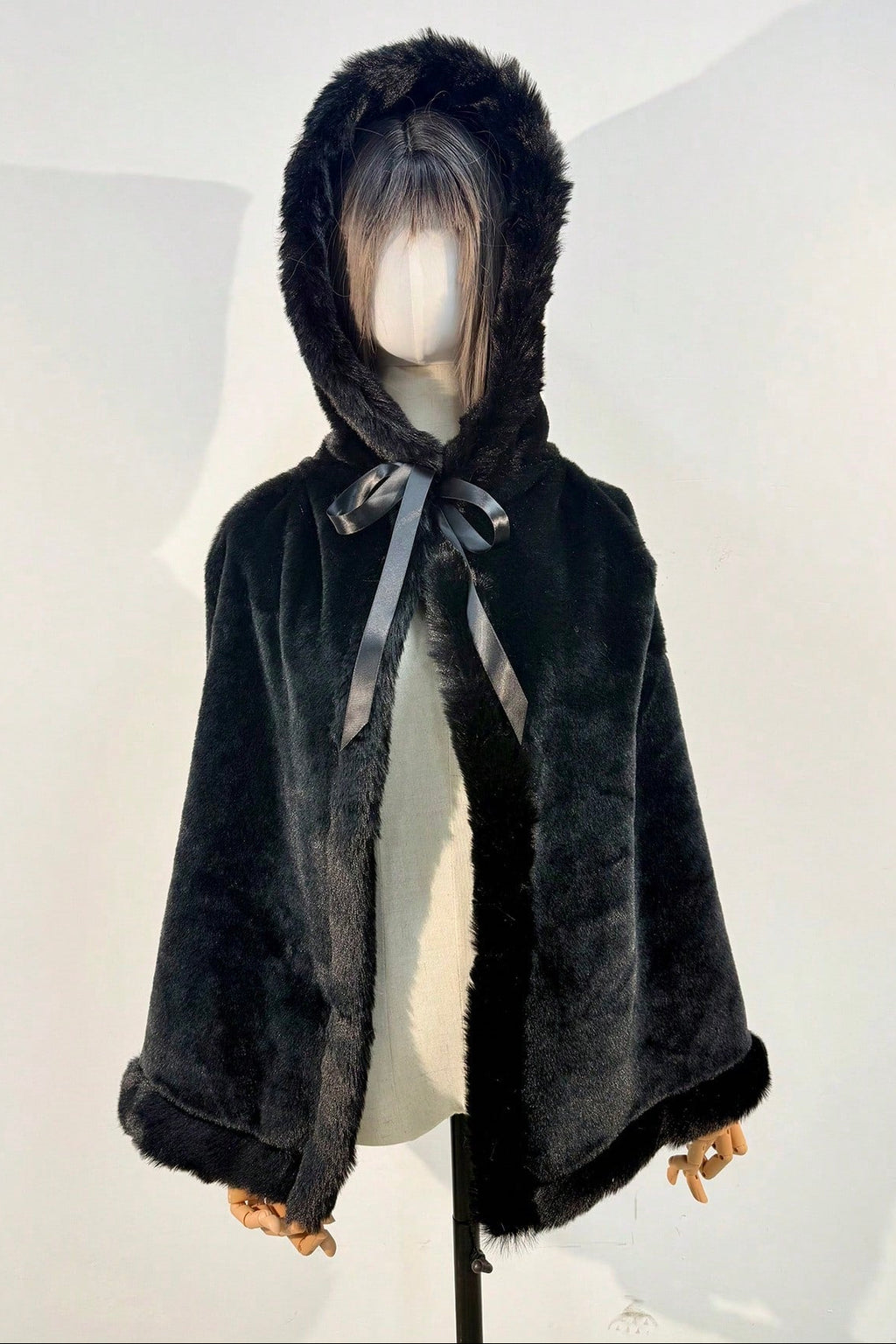 Hooded Faux Fur Cape Winter Bridal Wedding Cloak