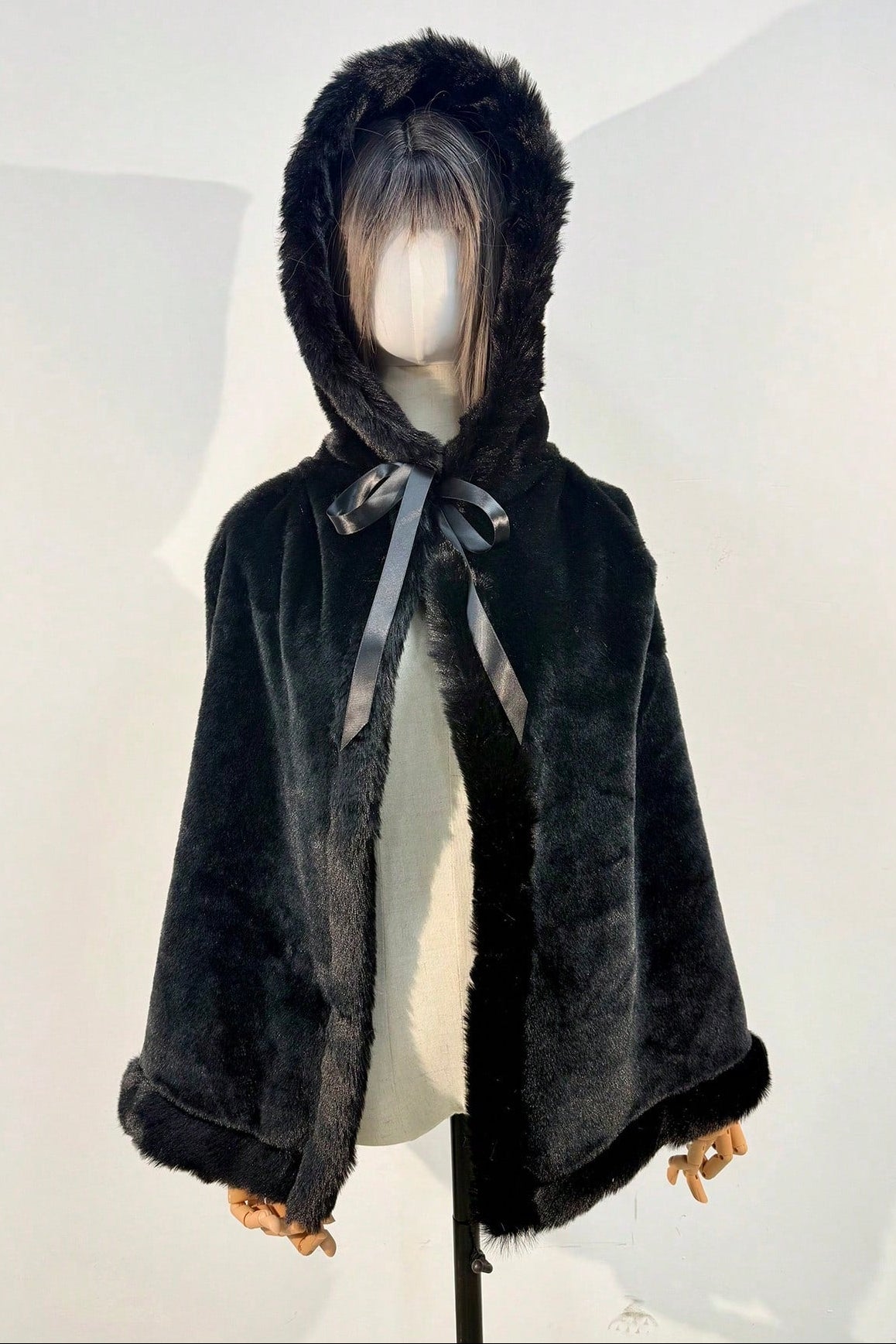 Hooded Faux Fur Cape Winter Bridal Wedding Cloak