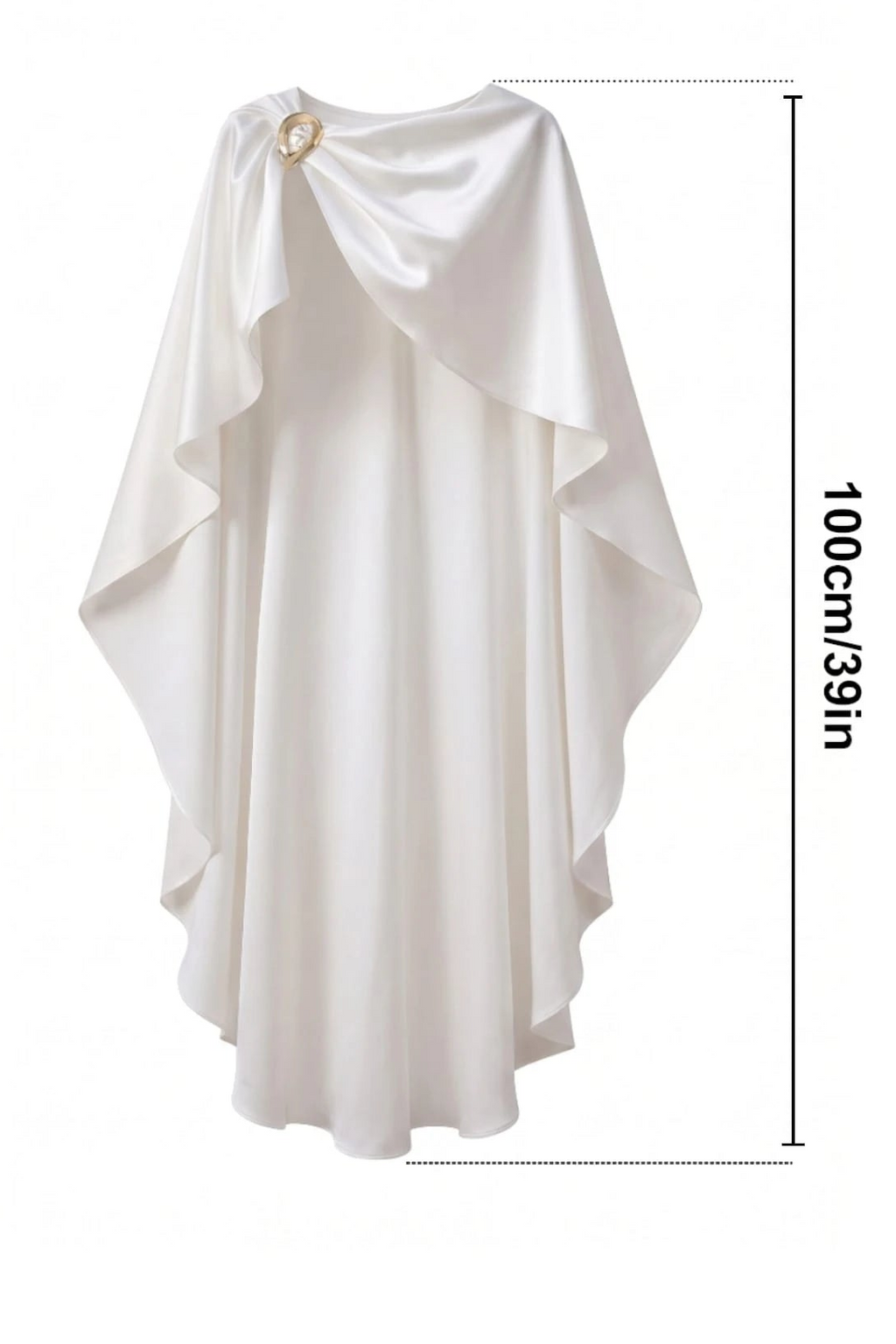 Luxury Satin Bridal Cape Gold Clasp Shoulder Wrap