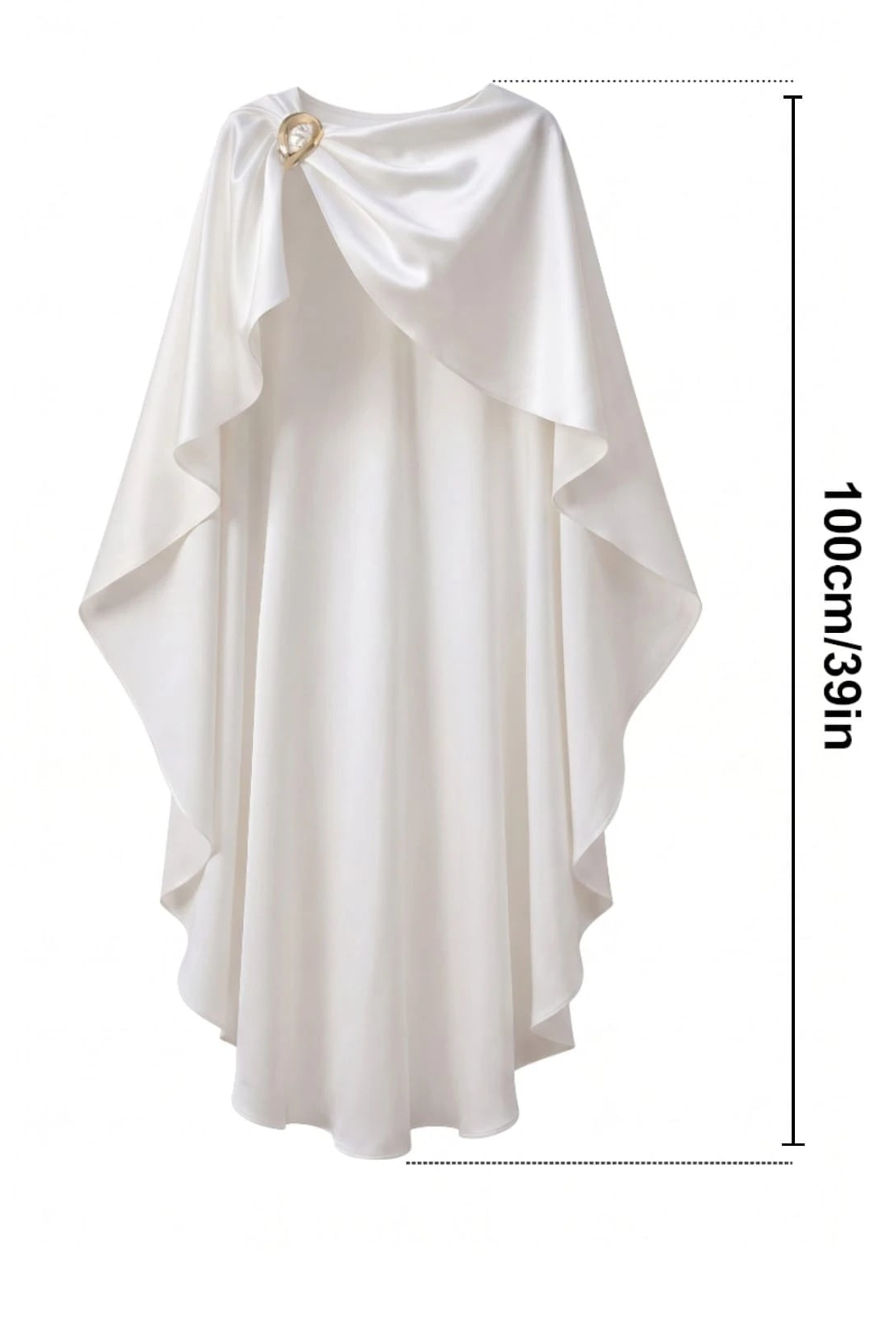 Luxury Satin Bridal Cape Gold Clasp Shoulder Wrap