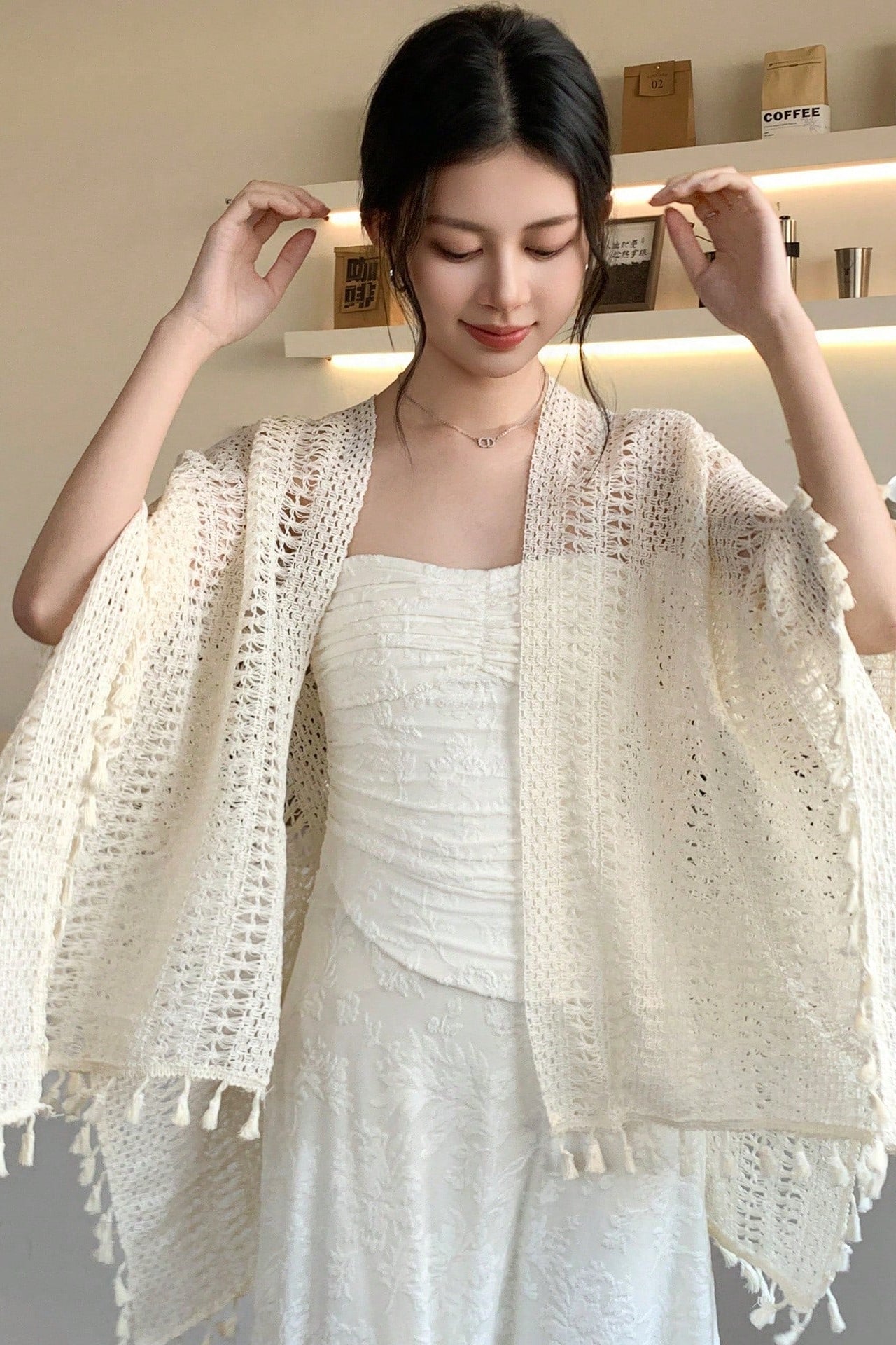 Crochet Tassel Kimono Beach Cover Up Shawl