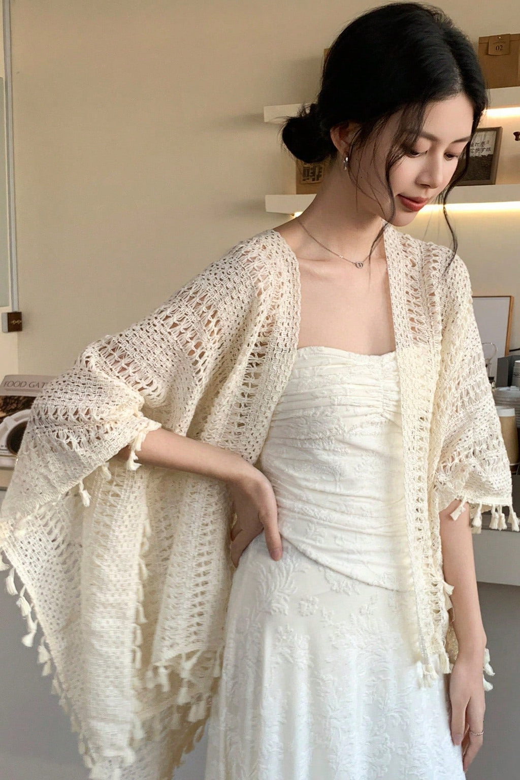Crochet Tassel Kimono Beach Cover Up Shawl