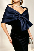 Luxury Satin Bow Wrap Formal Party Shoulder Shawl