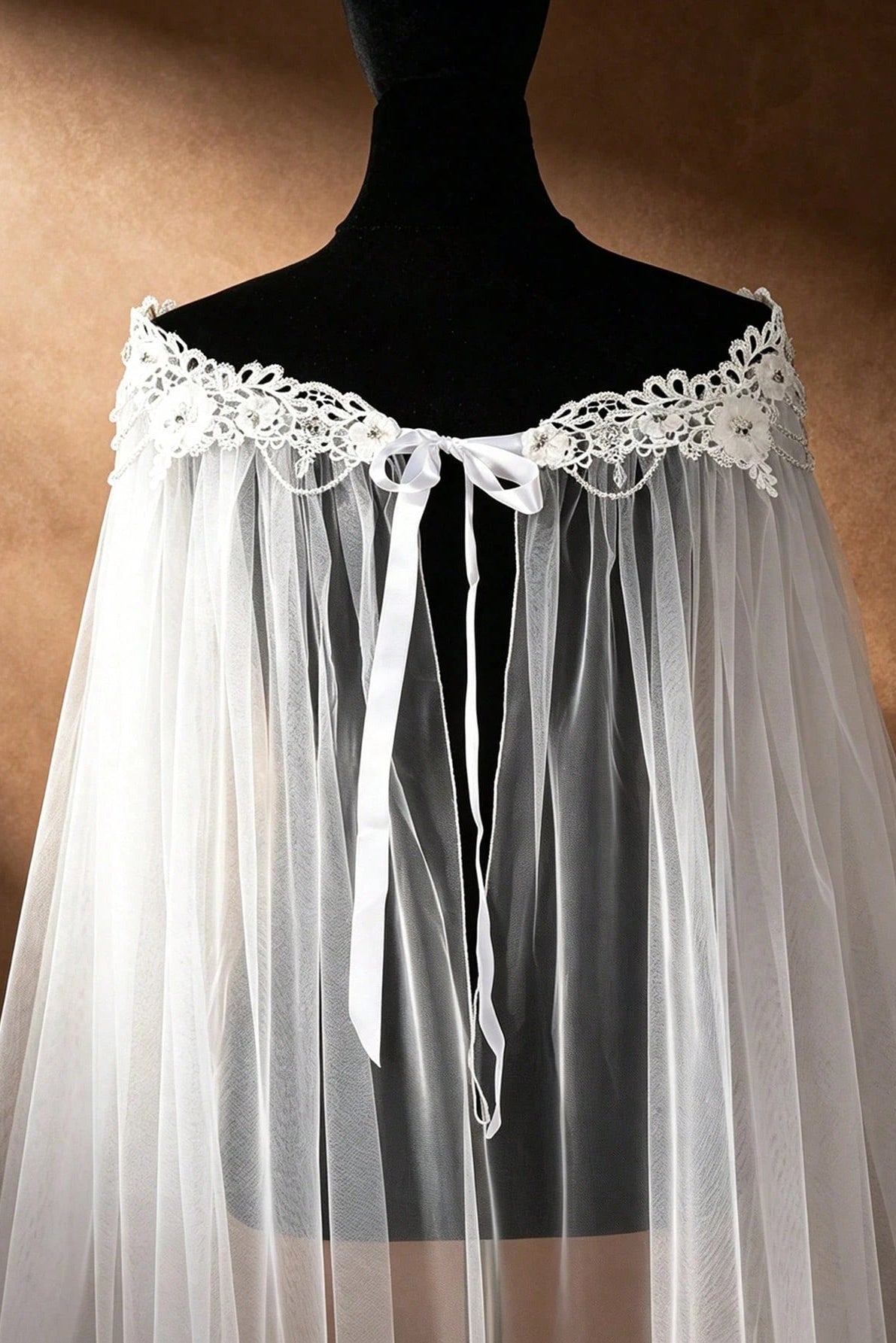 Lace Floral Tulle Bridal Cape Wedding Shoulder Cloak