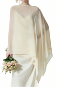 Elegant Sheer Chiffon Cape Shawl Wedding Dress Cover Up