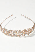 Gold Pearl Leaf Vine Bridal Headband Rhinestone Wedding Headband