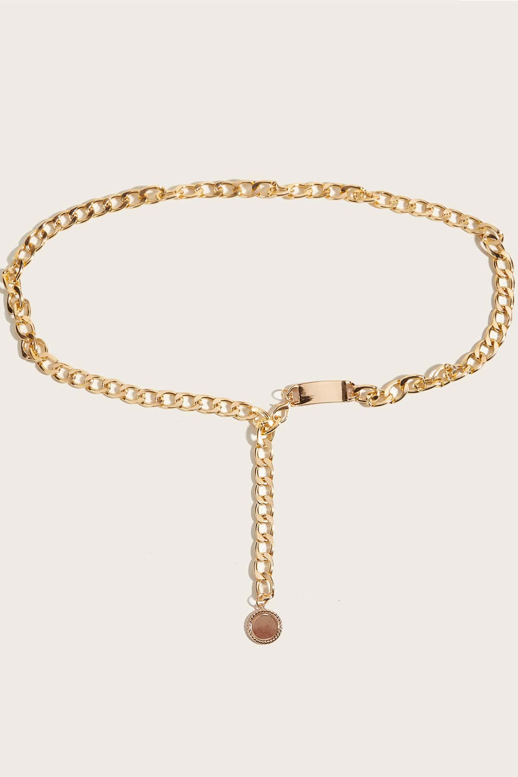 Gold Coin Tassel Chain Waist Belt Adjustable Chunky Metal Waist Chain for Women