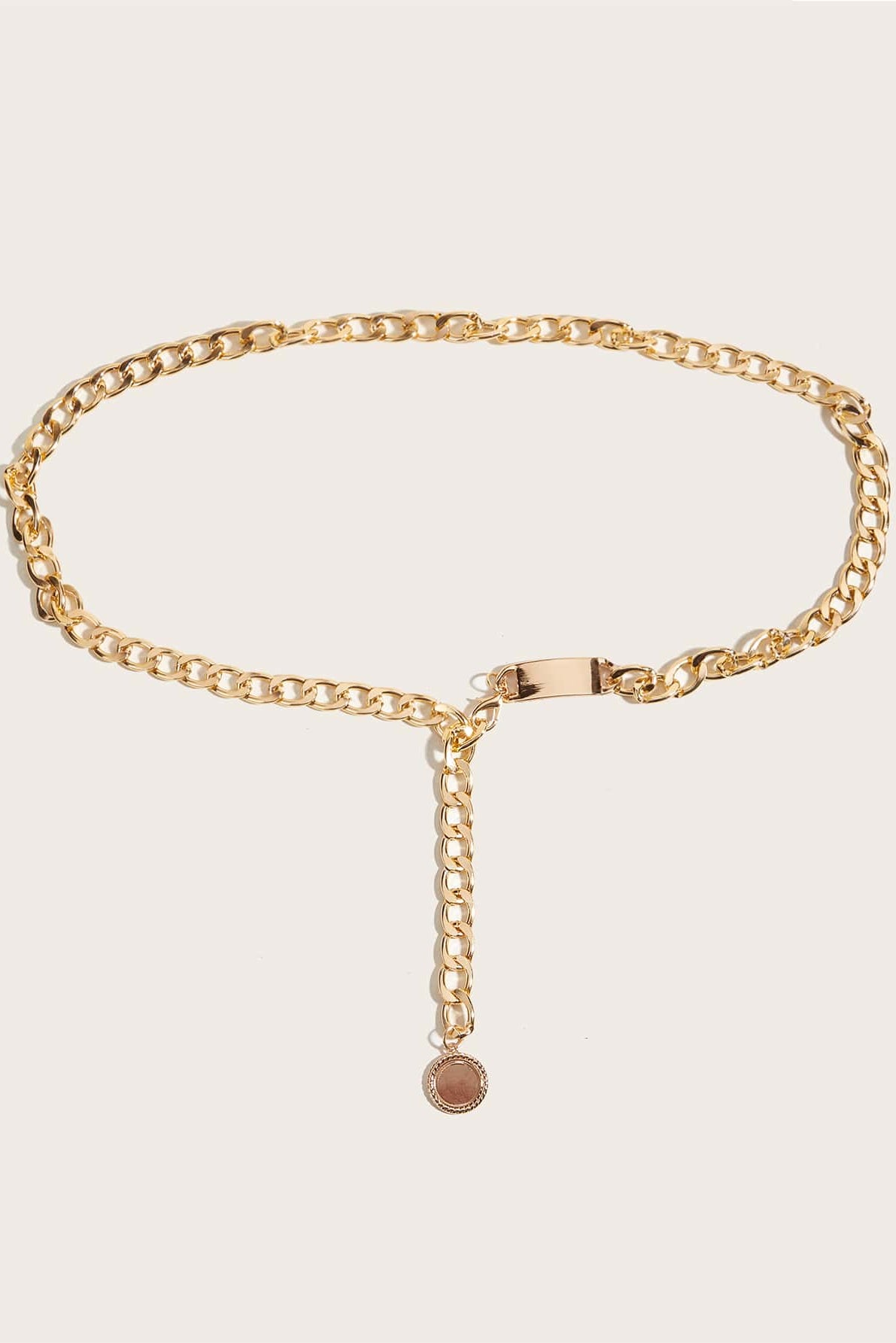 Gold Coin Tassel Chain Waist Belt Adjustable Chunky Metal Waist Chain for Women