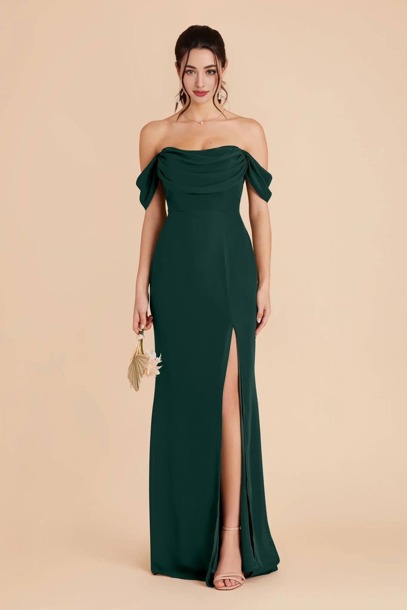 Alluring Mermaid/Trumpet Strapless Sleeveless Chiffon Slit Maxi Bridesmaid Dress