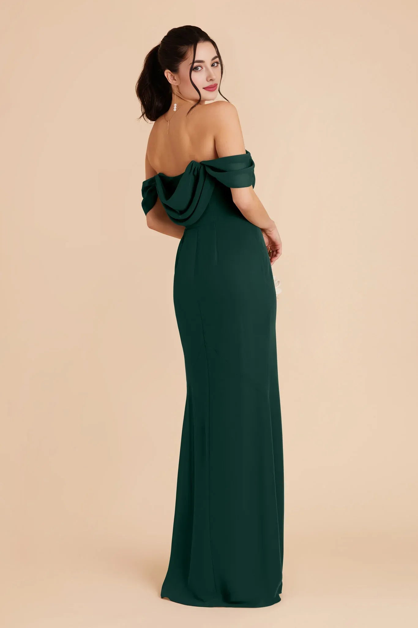 Alluring Mermaid/Trumpet Strapless Sleeveless Chiffon Slit Maxi Bridesmaid Dress