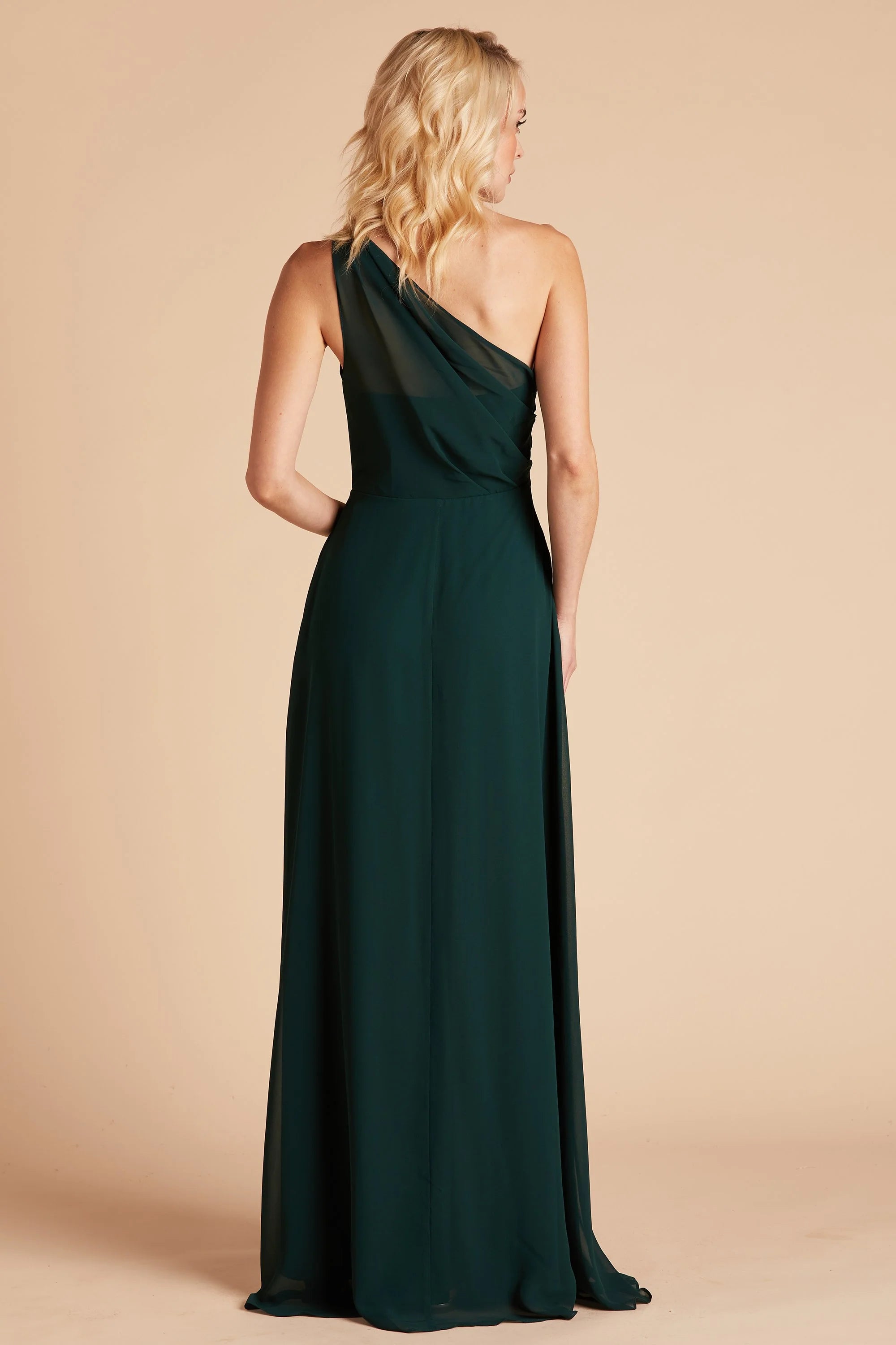 Beautiful A-Line One Shoulder Sleeveless Chiffon Pleated Maxi Bridesmaid Dress