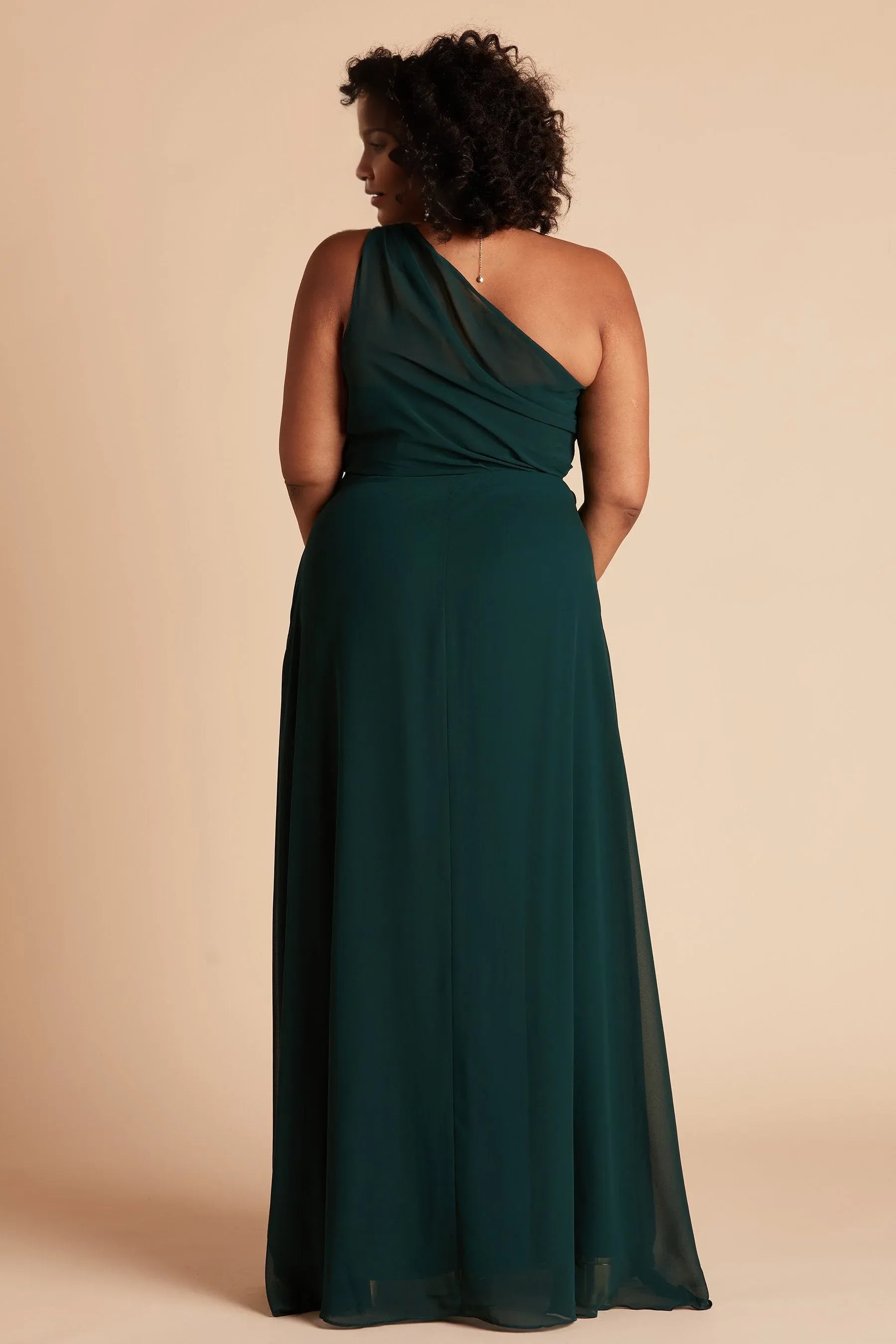 Beautiful A-Line One Shoulder Sleeveless Chiffon Pleated Maxi Bridesmaid Dress