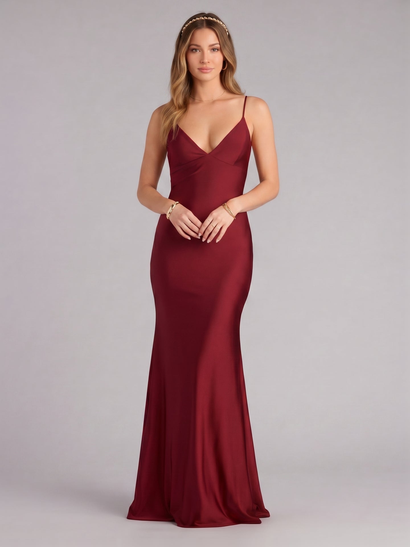 Beautiful Back Burgundy Satin Mermaid Bridesmaid Dress | BUQIQI BuQiQi Dress Beautiful Back Burgundy Satin Mermaid Bridesmaid Dress | BUQIQI BuQiQi Dress