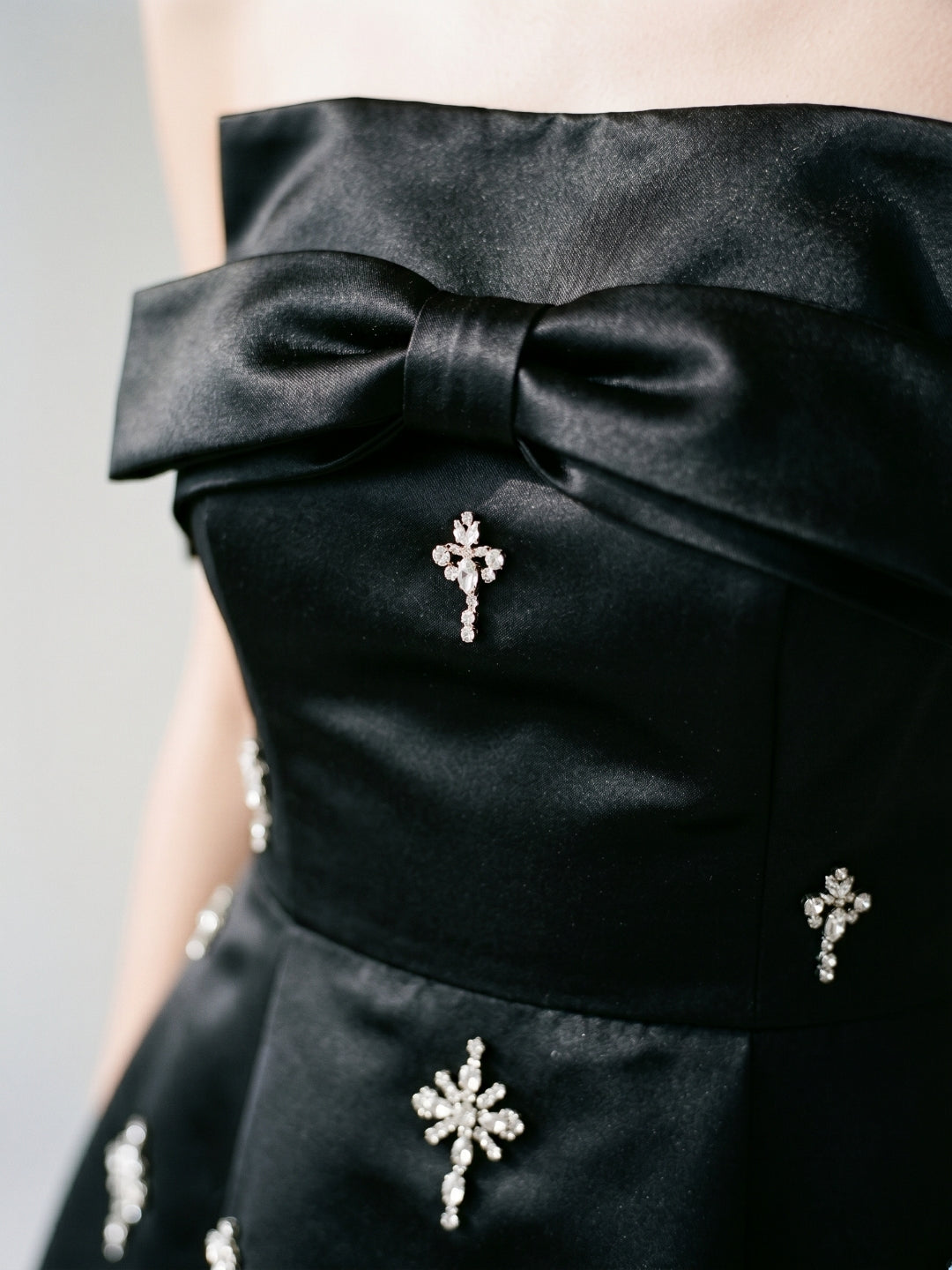 Black Matte Satin A-Line Straight Neck Backless Short Homecoming Dress with Beading
