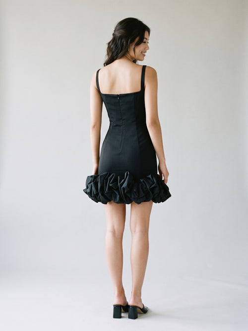 Black Matte Satin Sheath Square Neck Backless Short Homecoming Dress