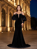 Black Velvet A-Line Sweetheart Lace-up Floor-Length Dress