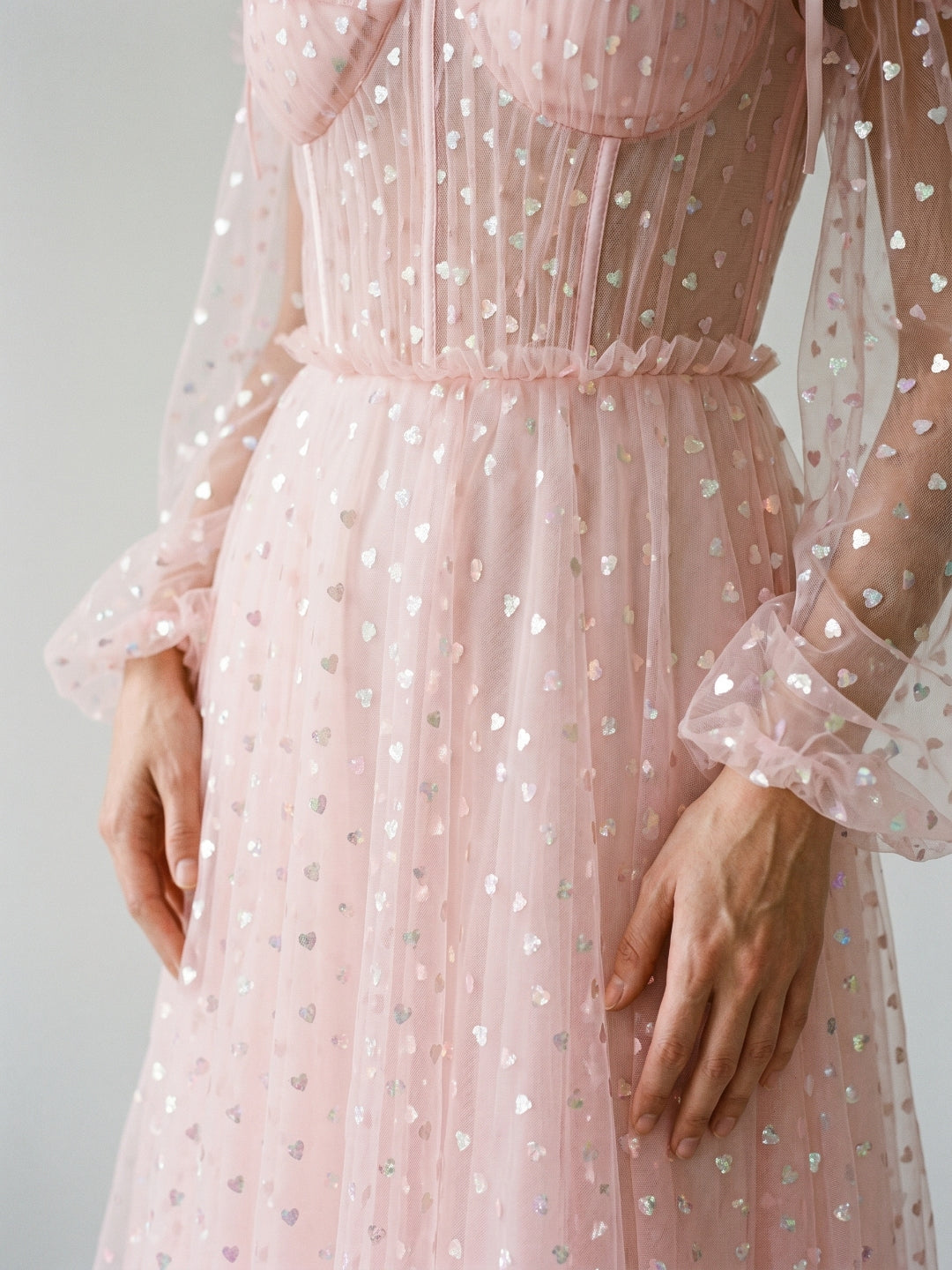 Blushing Pink Tulle A-Line Sweetheart Back Zip Short Homecoming Dress with Sequins