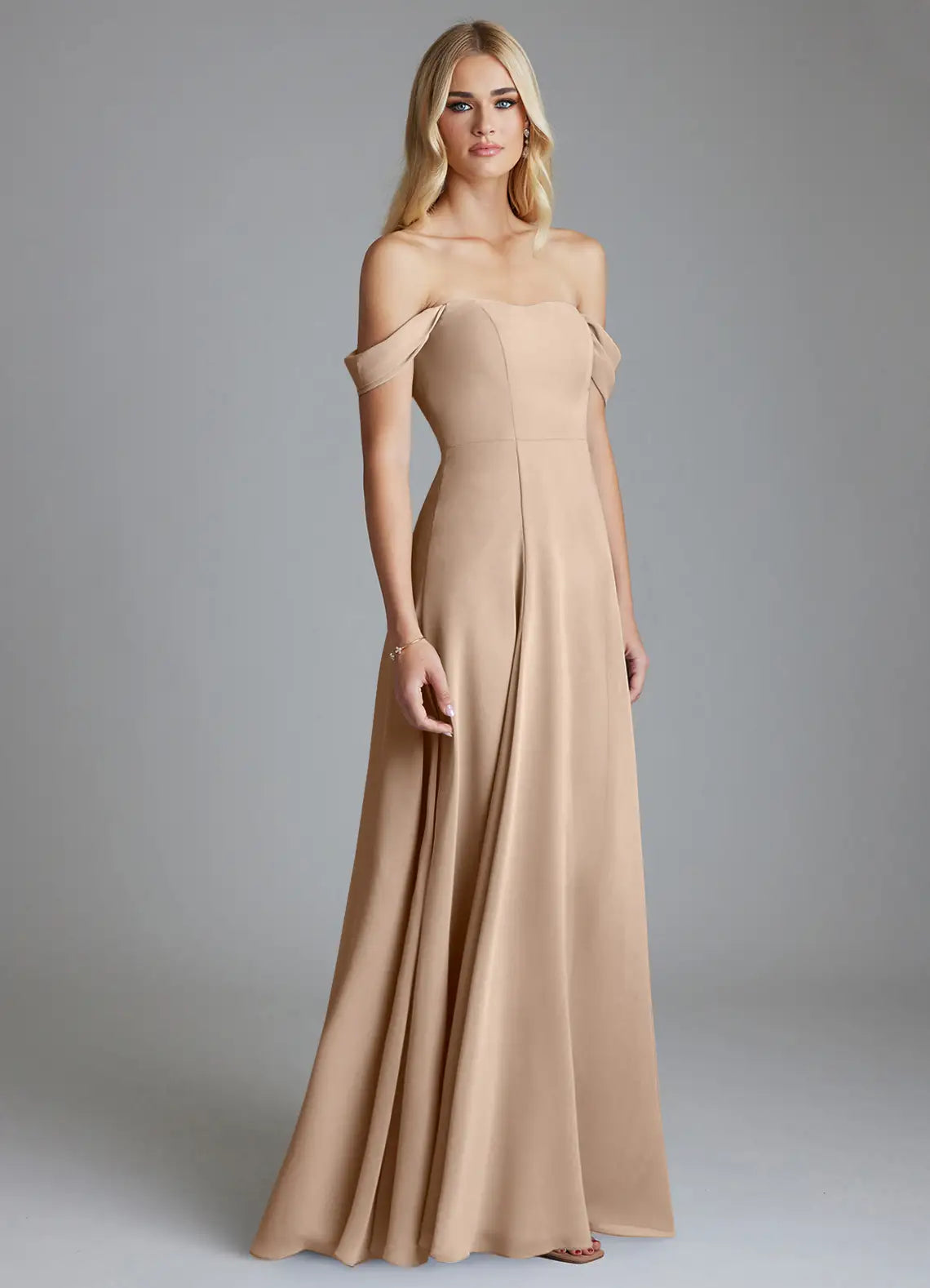 Bridesmaid Dresses Elegant Satin Off-Shoulder Sweetheart Neckline A-Line Floor-Length Gown
