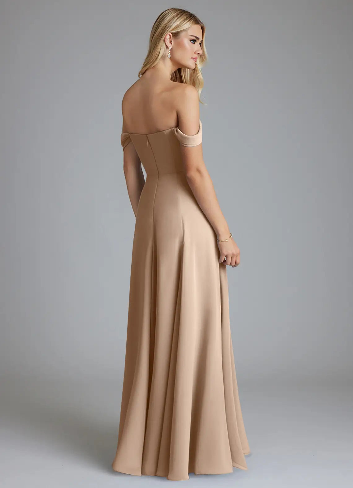 Bridesmaid Dresses Elegant Satin Off-Shoulder Sweetheart Neckline A-Line Floor-Length Gown