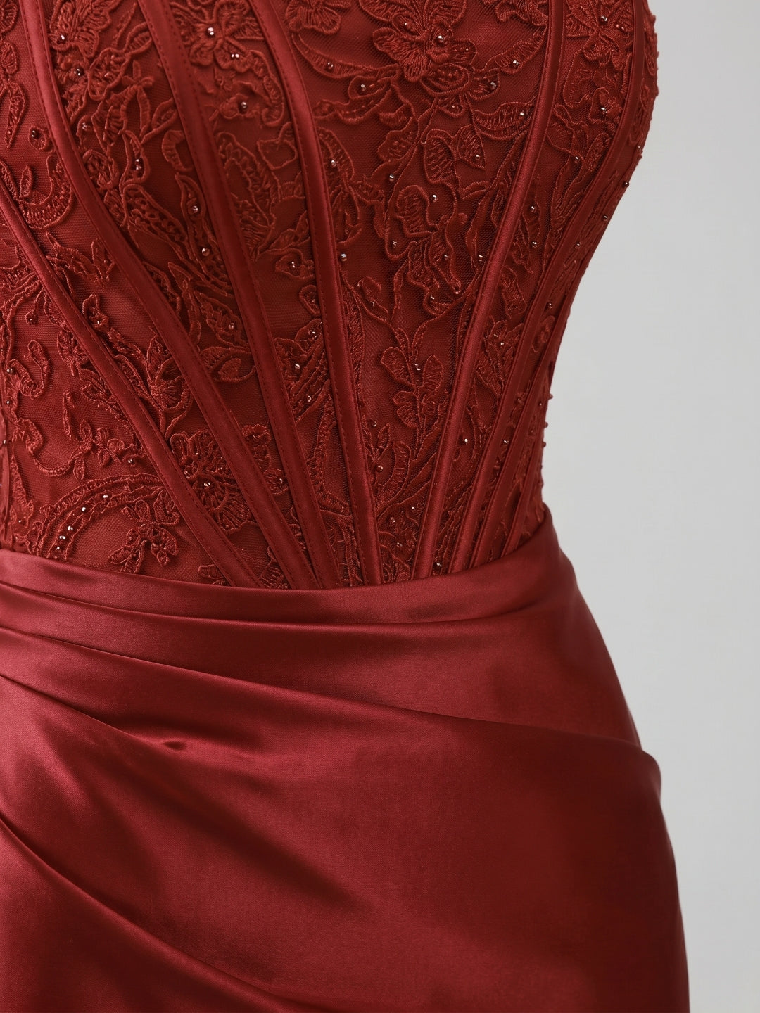 Burgundy Satin Column Straight Neck Back Zip Short Homecoming Dress with Pleating
