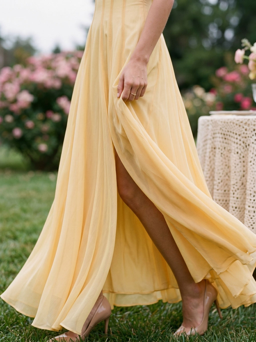 Butter Tulle A-Line Straight Neck Back Zip Floor-Length Birthday Dress with Pleating