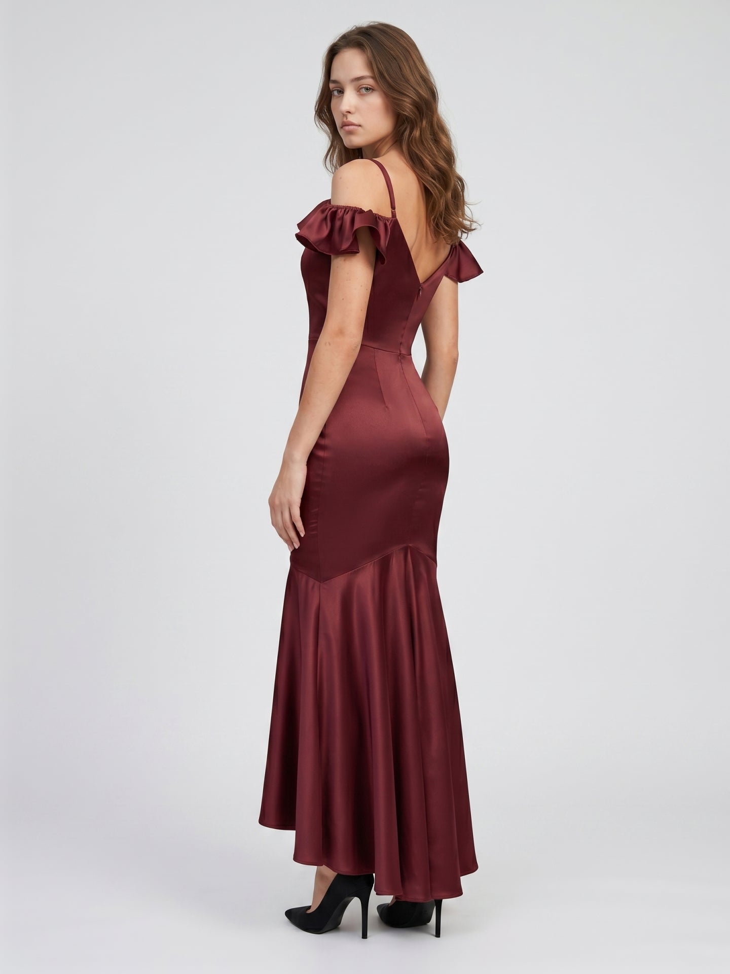 Cabernet Satin Mermaid Bridesmaid Dress | BUQIQI  BuQiQi Dress