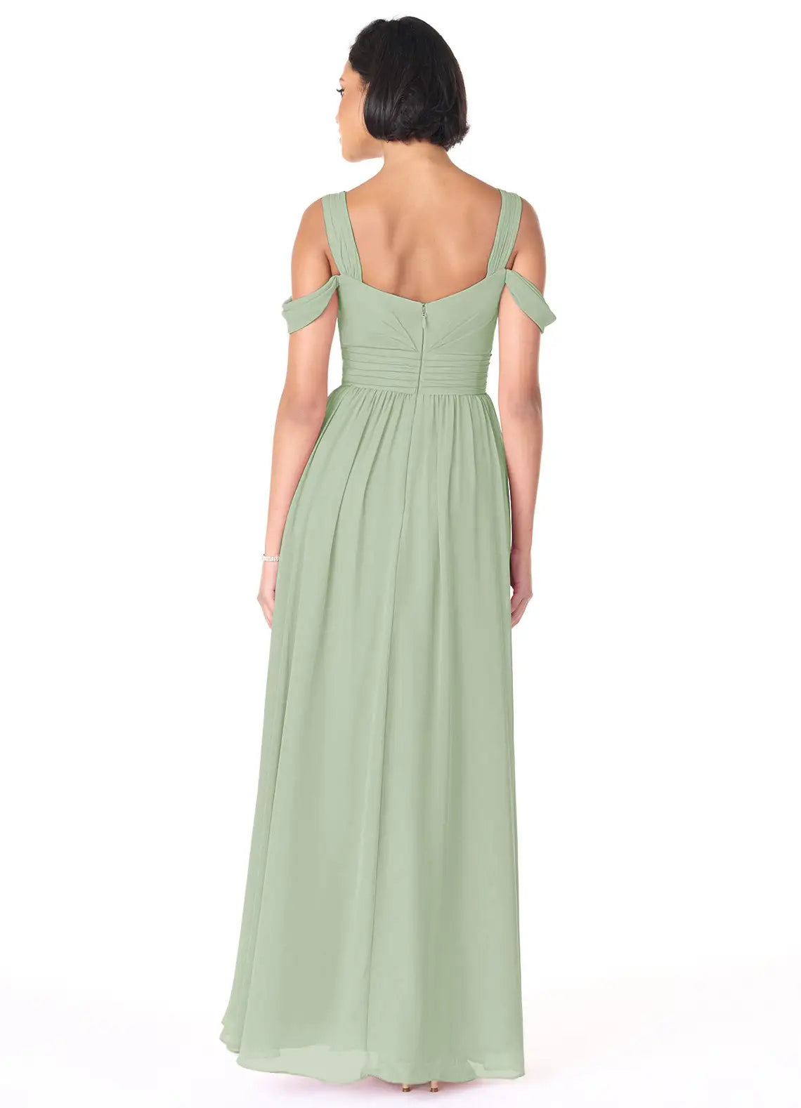 Charming A-Line Chiffon Sweetheart Cold Shoulder Square Back Floor Length Bridesmaid Dress
