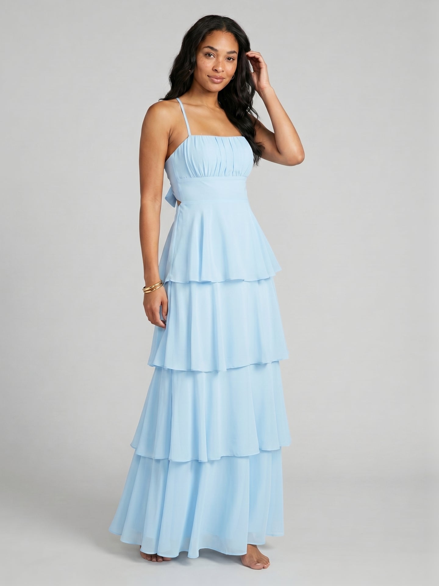 Sky Blue Bridesmaid Dresses | Free Swatches BuQiQi Dress Sky Blue Bridesmaid Dresses | Free Swatches BuQiQi Dress
