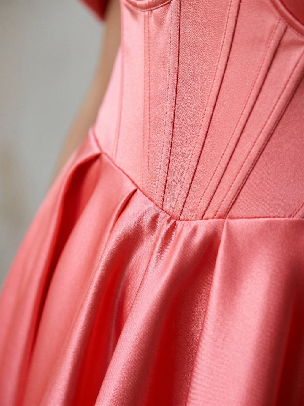 Coral Satin A-Line Off-the-Shoulder Short Homecoming Dress with Bow