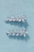 2 Pack Crystal Flower Vine Hair Clips Silver Rhinestone Side Hair Barrettes