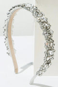 Silver Rhinestone Cluster Padded Headband Sparkly Crystal Bridal Wedding Headband