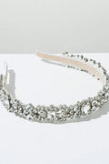 Silver Rhinestone Cluster Padded Headband Sparkly Crystal Bridal Wedding Headband