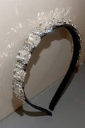 Silver Crystal Rhinestone Headband Luxury Sparkly Bridal Party Hair Band