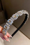Silver Crystal Rhinestone Headband Luxury Sparkly Bridal Party Hair Band