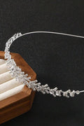Silver Baguette Rhinestone Thin Headband Geometric Crystal Bridal Wedding Headband