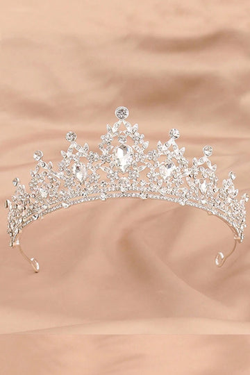 Silver Crystal Bridal Tiara Sparkly Rhinestone Princess Wedding Crown