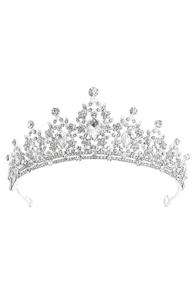 Silver Crystal Bridal Tiara Sparkly Rhinestone Princess Wedding Crown