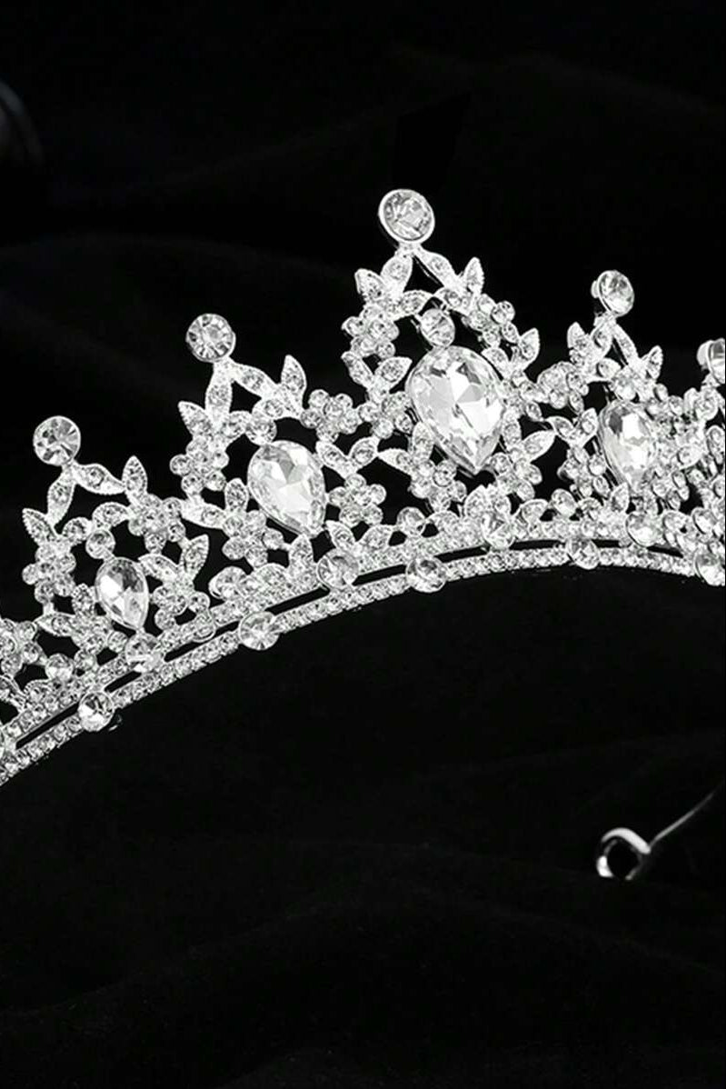 Silver Crystal Bridal Tiara Sparkly Rhinestone Princess Wedding Crown