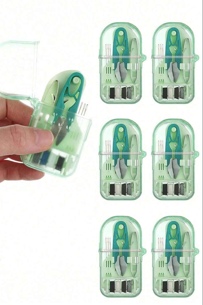 Mini Transparent Plastic Portable Sewing Kit Box