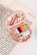Floral Initial Letter Portable Mini Sewing Kit Box