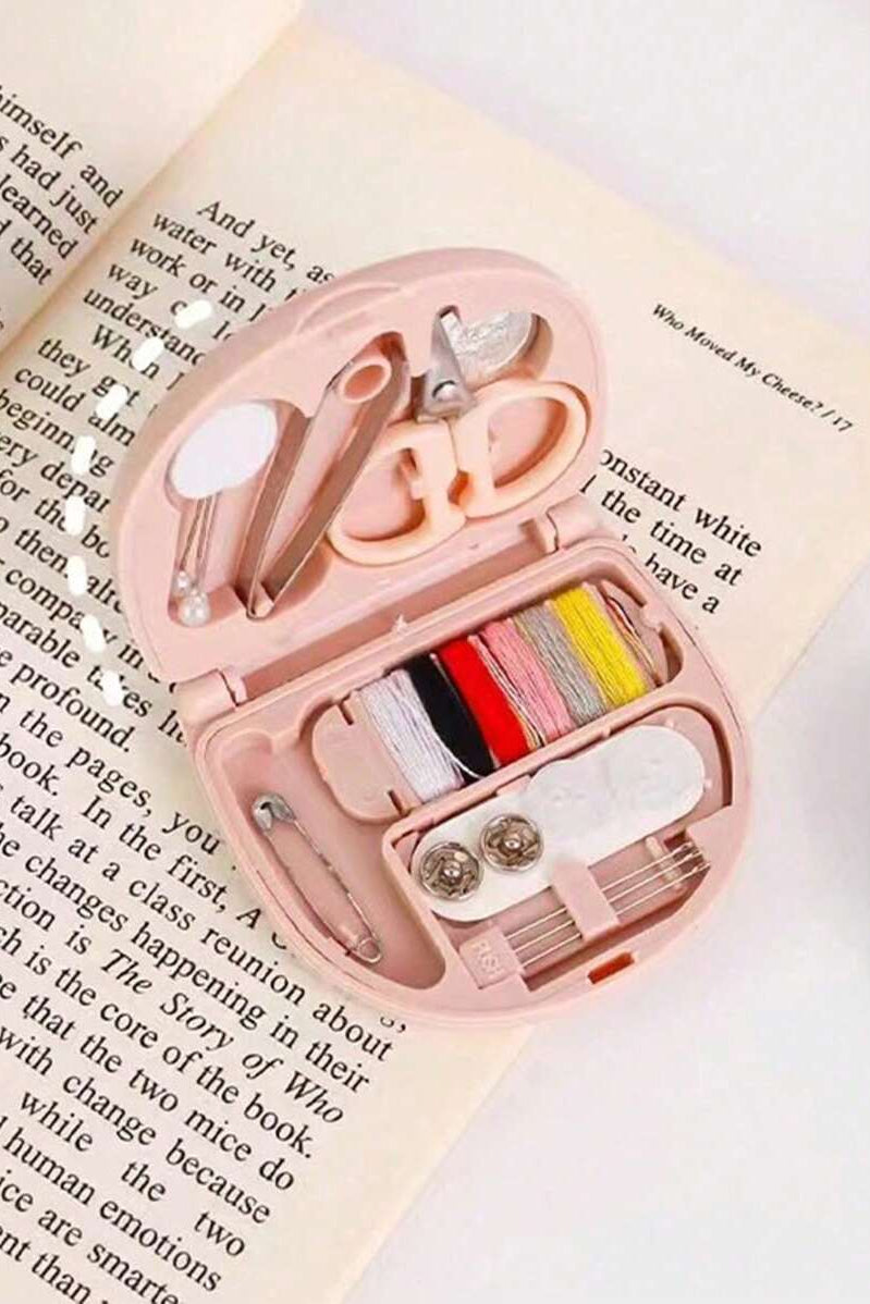 Floral Initial Letter Portable Mini Sewing Kit Box