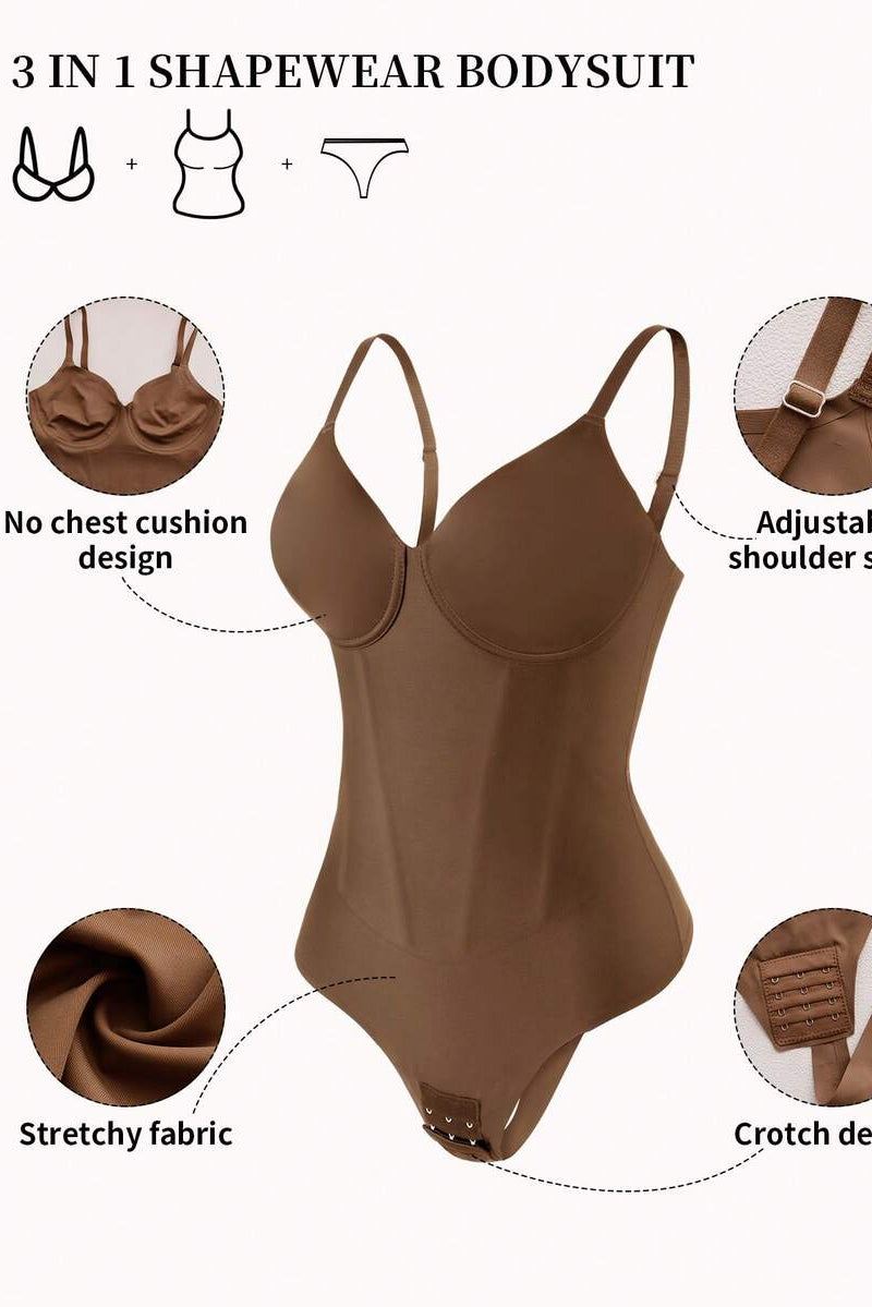 Double Layer Tummy Control Underwire Shaping Bodysuit